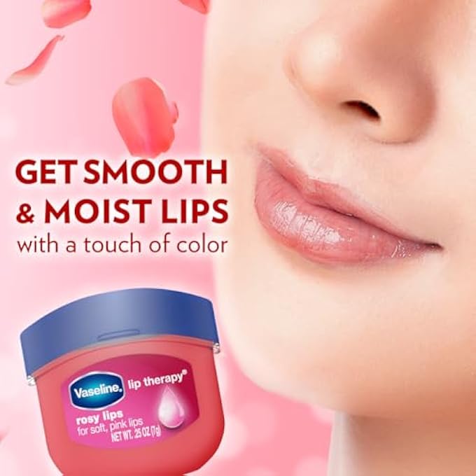 Vaseline LIP CARE ROSY LIPS, TINTED LIP BALM MINI JAR FOR SOFT PINK LIPS, UP TO 72-HR LASTING MOISTURIZATION, 7G - Image 4